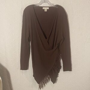 Marisa Christina 100% Merino Wool Chocolate Knit Sweater Bohemian Hippie Whimsy